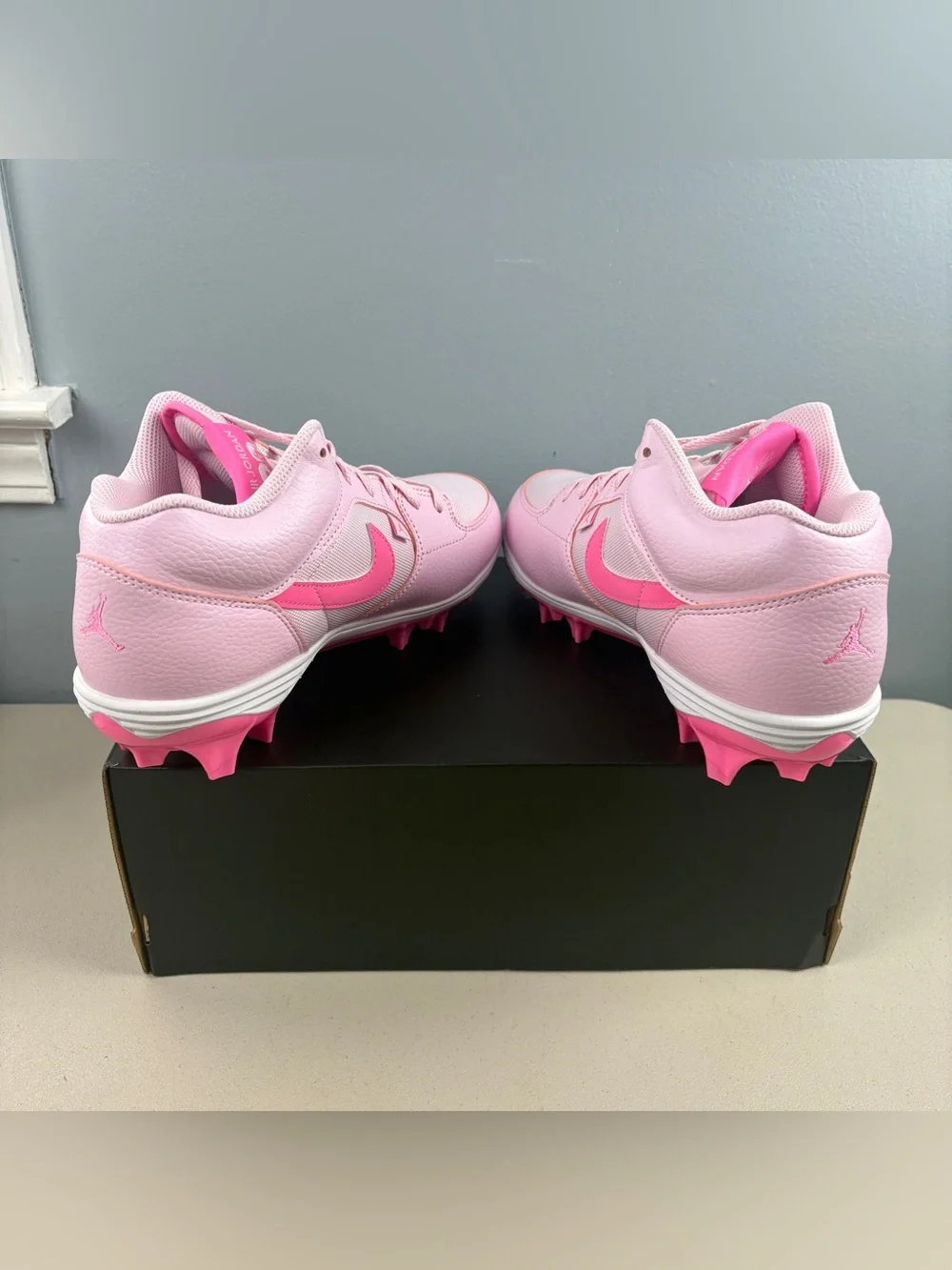 Nike Air Jordan Stadium 90 Football Cleats Pink Foam HQ0210-600 Men’s Size 9.5